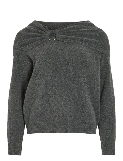 Vila Vikenya L/S Off Shoulder Knit Top/Ka Vila Grey