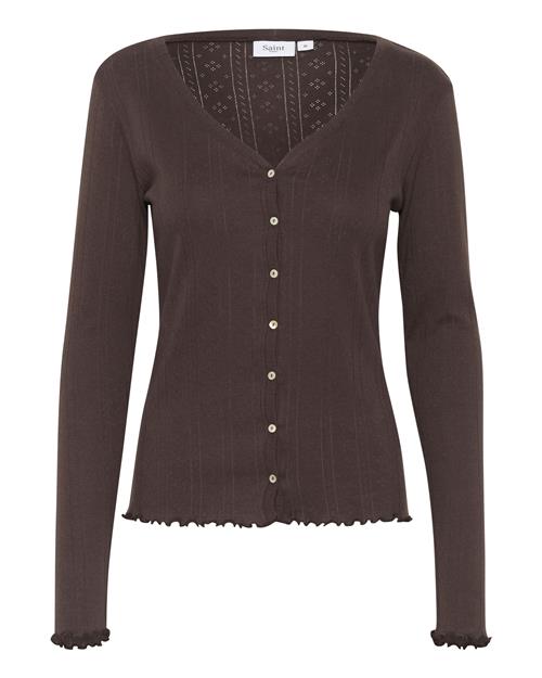 SAINT TROPEZ Cardigan 'Gru'  mokka