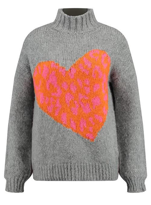 Key Largo Pullover ' HEART '  grå / brandrød