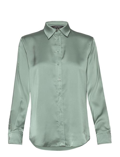 Lauren Ralph Lauren Classic Fit Satin Charmeuse Shirt Lauren Ralph Lauren Green