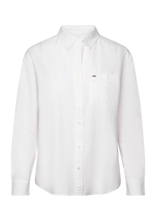 Tommy Jeans Tjw Solid Linen Blend Shirt Tommy Jeans White