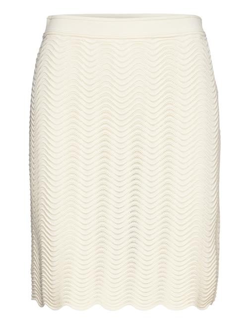 Malina Camille Scallop Knitted Mini Skirt Malina Cream