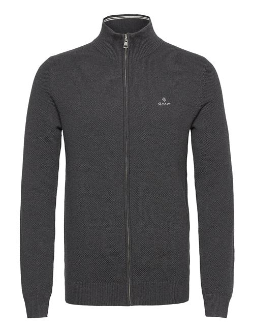 GANT Cotton Pique Zip Cardigan GANT Grey