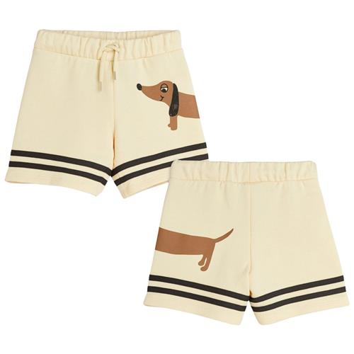 Mini Rodini Dog Stripes Sweat Shorts Beige | Beige | 128/134 cm