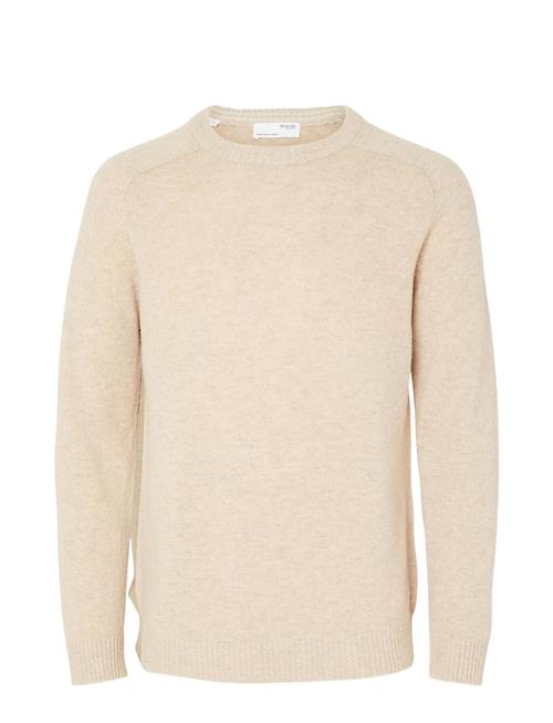 Selected Homme Slhnewcoban Lambs Wool Crew Neck W Noos Selected Homme Beige