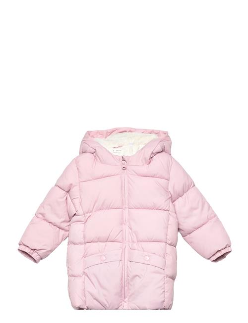 Mango Padded Anorak With Shearling Lining Mango Pink