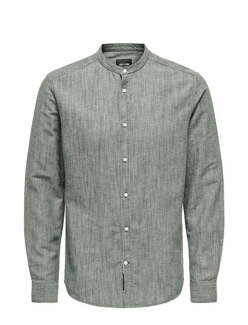 ONLY & SONS Onsarlo Slim Ls Mao Hrb Linen Shirt ONLY & SONS Green