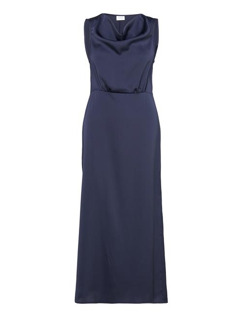 Vila Viravenna Waterfall S/L Maxi Dress-Noos Vila Navy