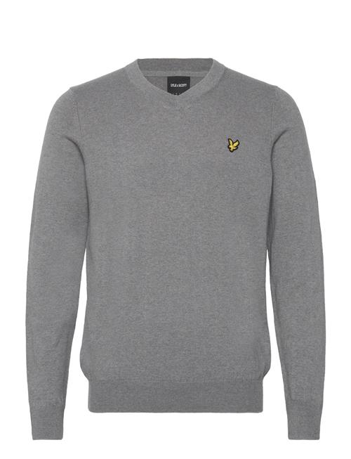 Lyle & Scott Cotton Merino V Neck Jumper Lyle & Scott Grey