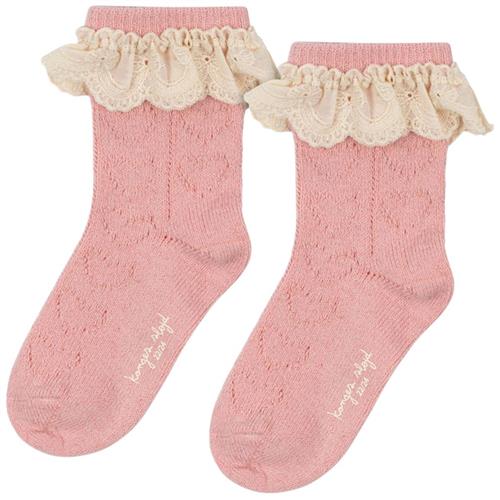 Konges Sløjd Wool Pointelle Socks Rose | Lyserød | 17-18 EU