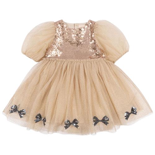 Konges Sløjd Mei Dress - Smoke Gray | Beige | 5-6 years