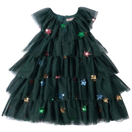 Konges Sløjd Yvonne Christmas Dress - Hunter Green | Grønn | 5-6 years