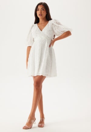 Bubbleroom Occasion 3D Puff Sleeve Dress White M