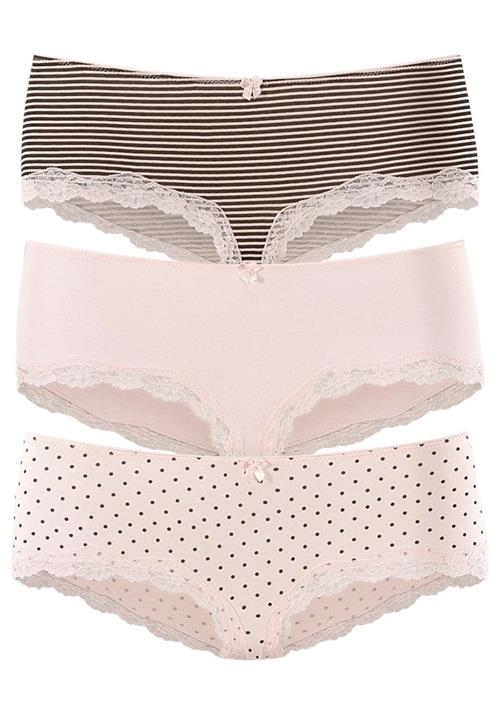 LASCANA Panty  mørkebrun / pastelpink