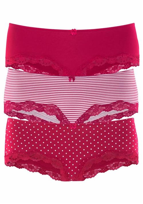 LASCANA Panty  cranberry / hvid