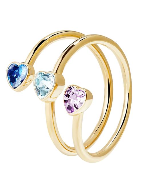 Victoria Hyde Ring 'Estella'  safir / aqua / guld / lyserød