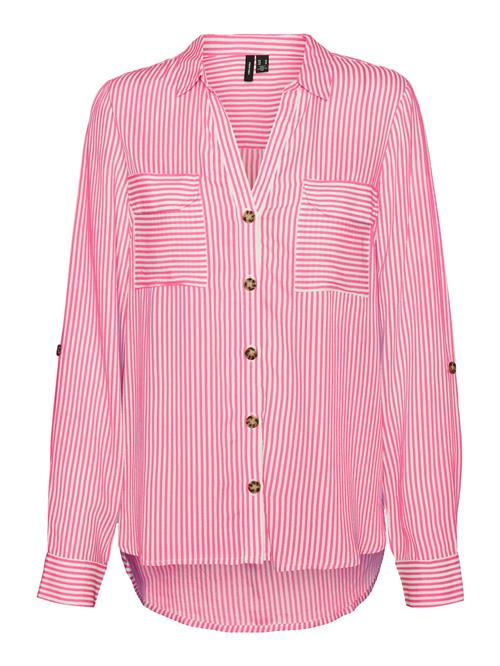 VERO MODA Bluse 'VMBumpy'  pink / hvid