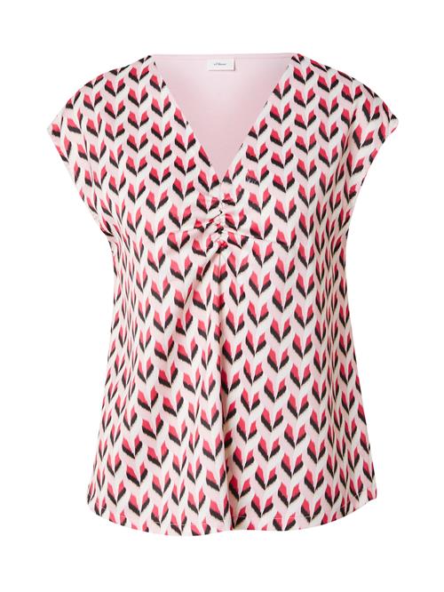 Se s.Oliver BLACK LABEL Bluse  pink / pastelpink / mørk pink / sort ved About You