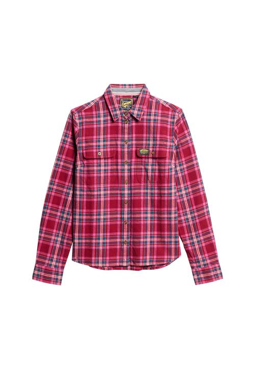 Superdry Bluse 'Lumberjack'  mørkeblå / magenta / knaldrød / hvid