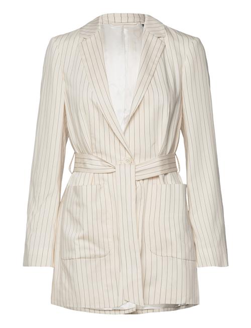 Se GANT D2. Pinstripe Belted Blazer GANT Patterned ved Booztlet