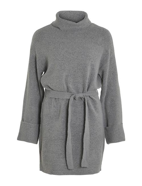 Vila Virolfie L/S Tie Belt Knit Dress - Noos Vila Grey