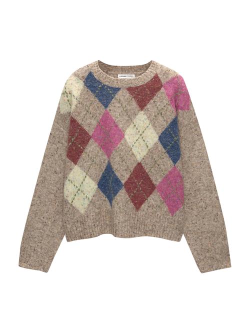 Pull&Bear Pullover  beige-meleret / ensian / eosin / bordeaux