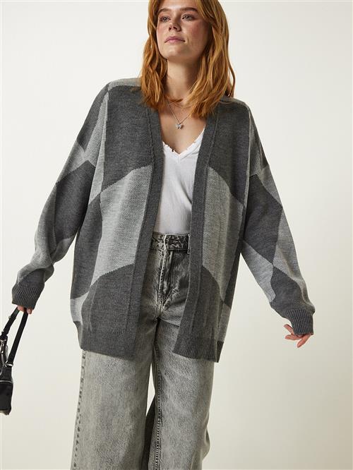 Happiness Istanbul Oversized cardigan  grafit / grå-meleret