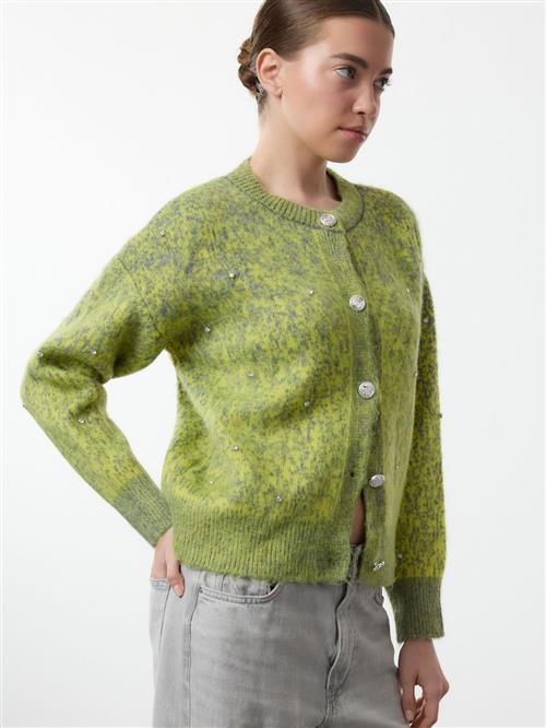 Se Trendyol Cardigan  grå / lime ved About You