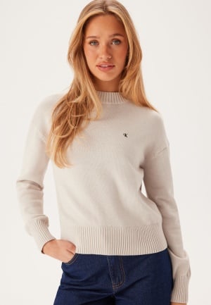 Calvin Klein Jeans Monogram Embro Crewneck Sweater Pdh Moonbeam S