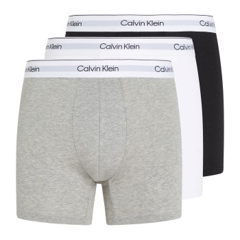 Calvin Klein 3P Modern Cotton Stretch Boxer Brief Grå/Sort bomuld 4XL Herre