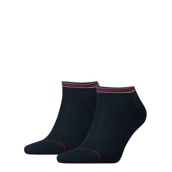 Tommy Hilfiger Legwear Tommy Hilfiger Strømper 4P Men Iconic Sports Sneaker Sock Blå bomuld Str 39/42 Herre