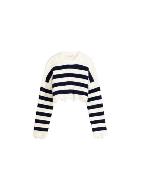 Bershka Pullover  ecru / navy