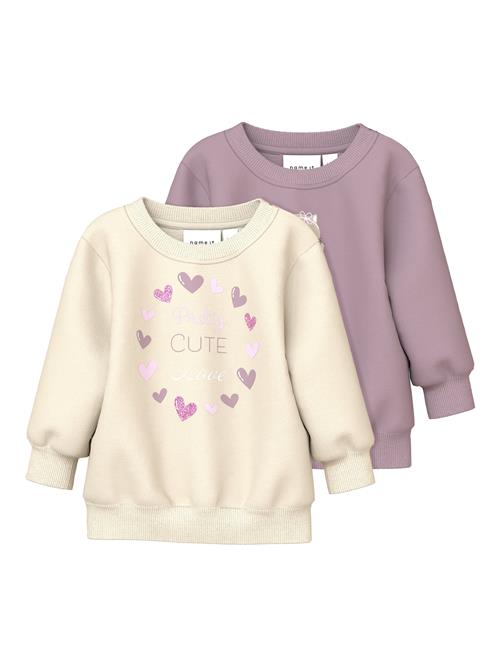 Se NAME IT Sweatshirt 'Vrillie'  beige / lysviolet / pink ved About You