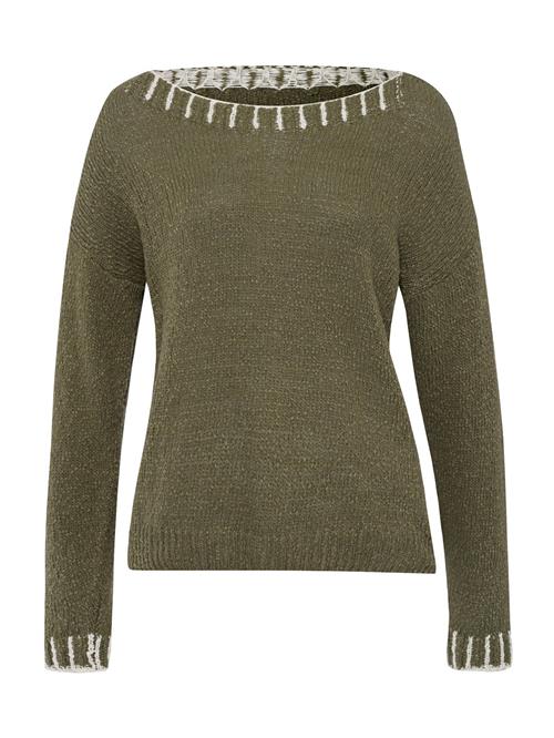 heine Pullover  khaki / hvid