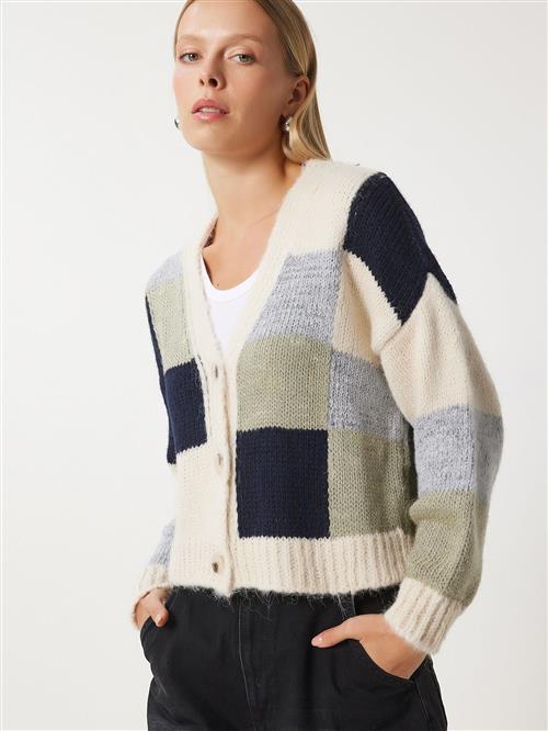 Se Happiness Istanbul Cardigan  beige / navy / lyseblå / pastelgrøn ved About You