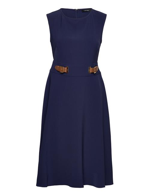 Lauren Ralph Lauren Buckle-Trim Double-Faced Crepe Dress Lauren Ralph Lauren Navy