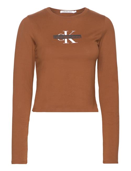 Calvin Klein Jeans Seasonal Monologo Long Sleeve Calvin Klein Jeans Brown