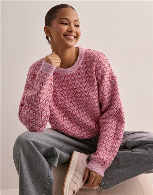 Pieces - Pink - Pcnavi Ls O-Neck Knit Mm