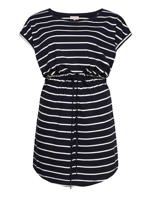 Carapril Ss Knee Dress Stripe Jrs Noos ONLY Carmakoma Blue