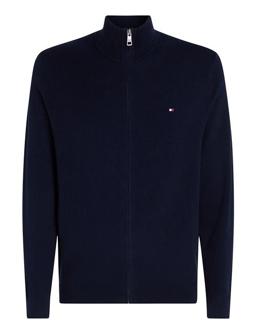 Se Pima Org Ctn Cashmere Zip Thru Tommy Hilfiger Navy ved Booztlet