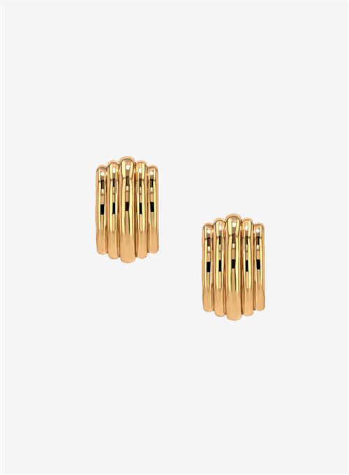 Anine Bing Chunky Ribbed Earrings Gold