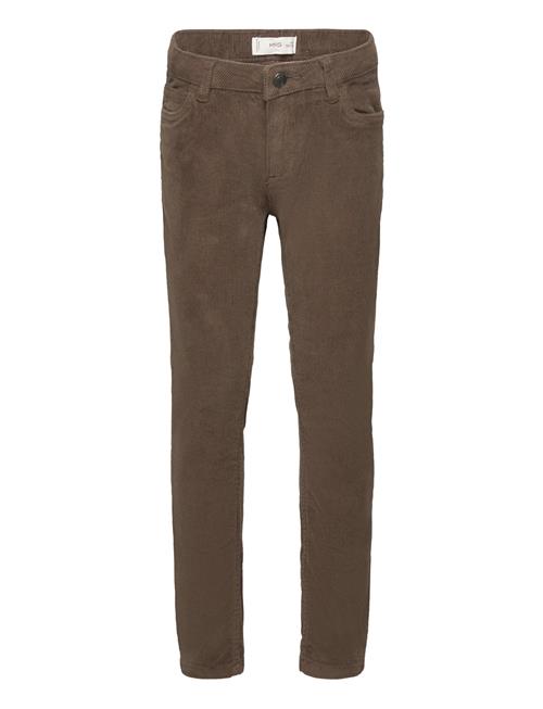 Mango Corduroy Straight Trousers Mango Brown