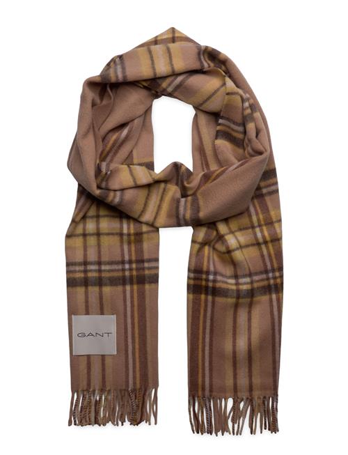 GANT Tartan Check Cashmere Blend Scarf GANT Beige