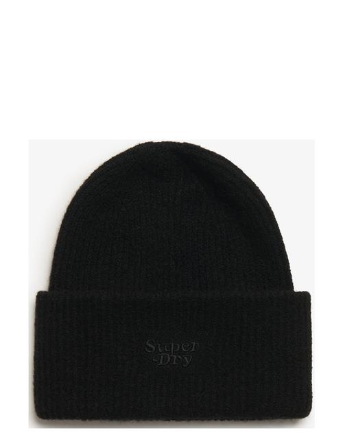 Soft Rib Knit Beanie Hat Superdry Black