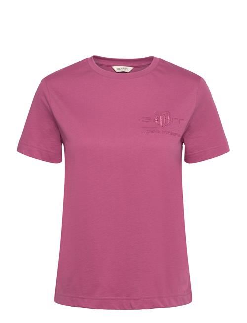 GANT Reg Tonal Shield Ss T-Shirt GANT Pink