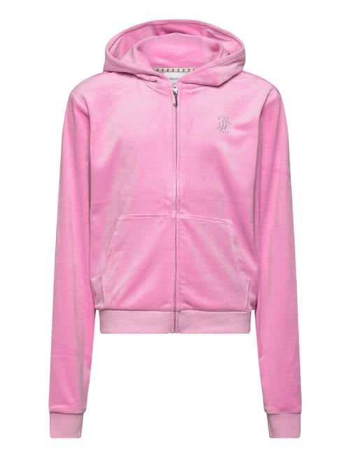 Juicy Couture Diamante Zip Through Hoodie Juicy Couture Pink