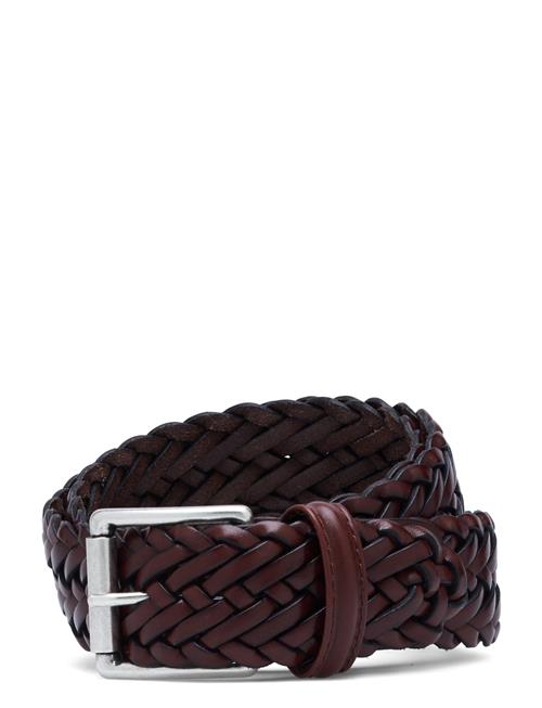 Anderson's Classic Woven Leather Belt Anderson's Brown