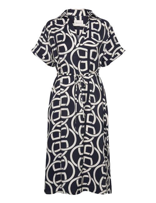 Rel Monogram Print Ss Caftan GANT Navy