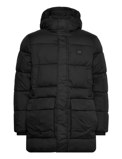 Long Hooded Quilt Puffer Mw Calvin Klein Black