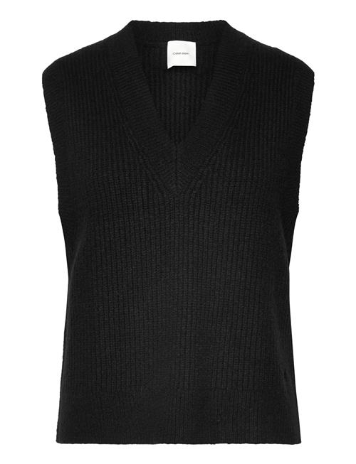 Calvin Klein Boucle Rib V-Nk Sweater Vest Calvin Klein Black